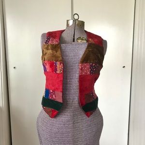 Vintage Handmade Bits n Pieces Vest - size S